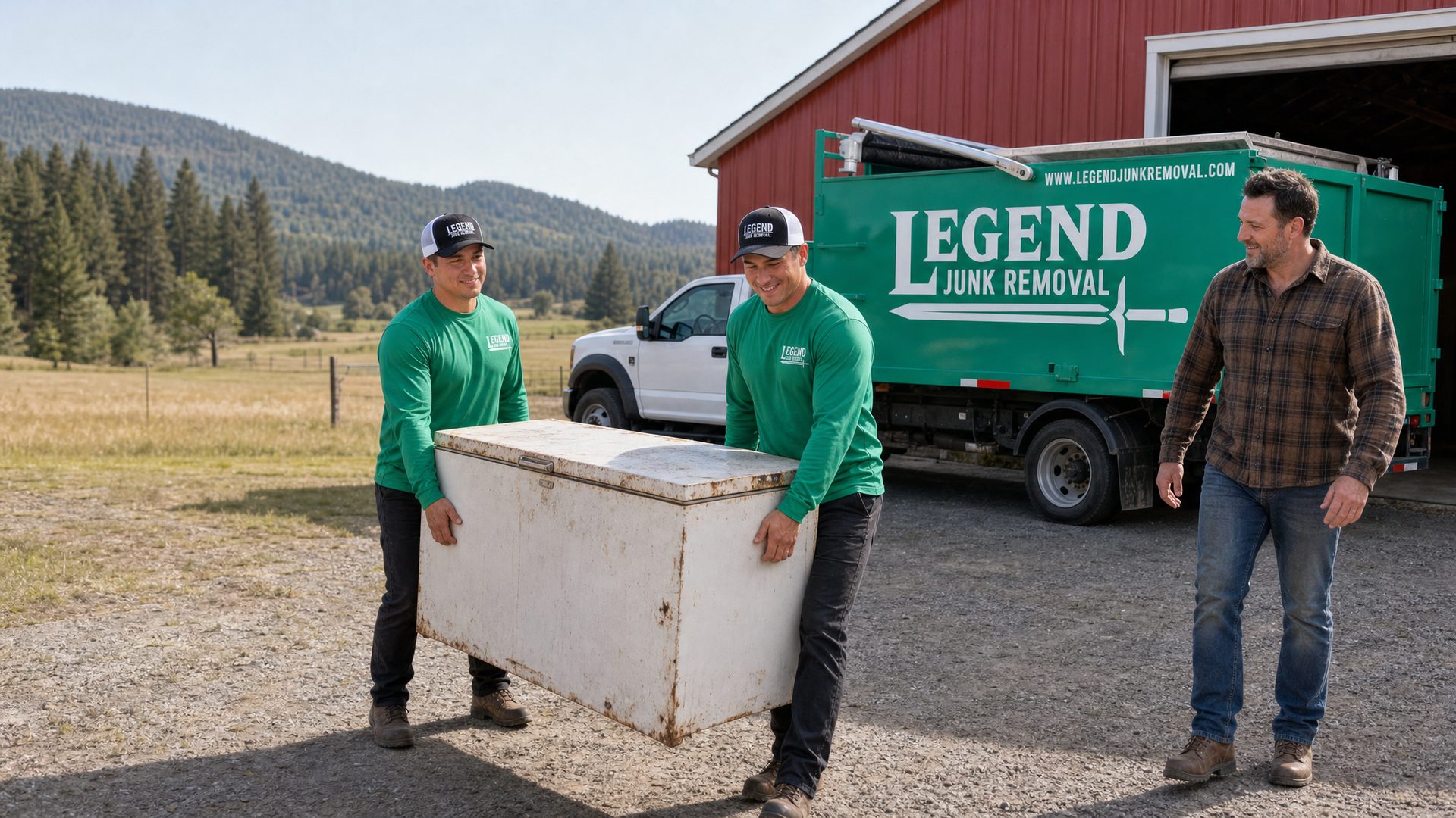 Legend Junk Removal crew on a job in Mead, WA