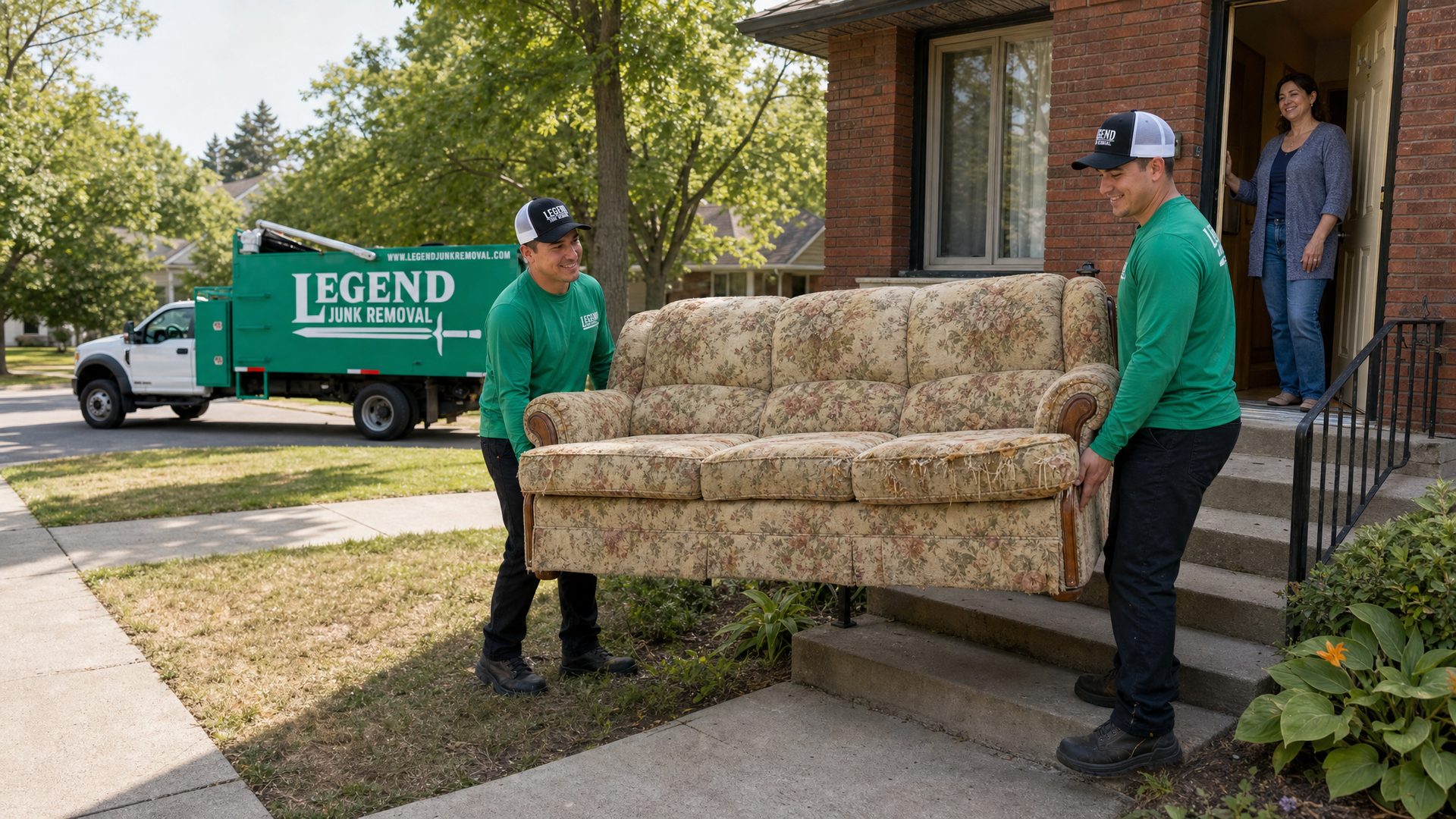 Legend Junk Removal crew on a job in Millwood, WA