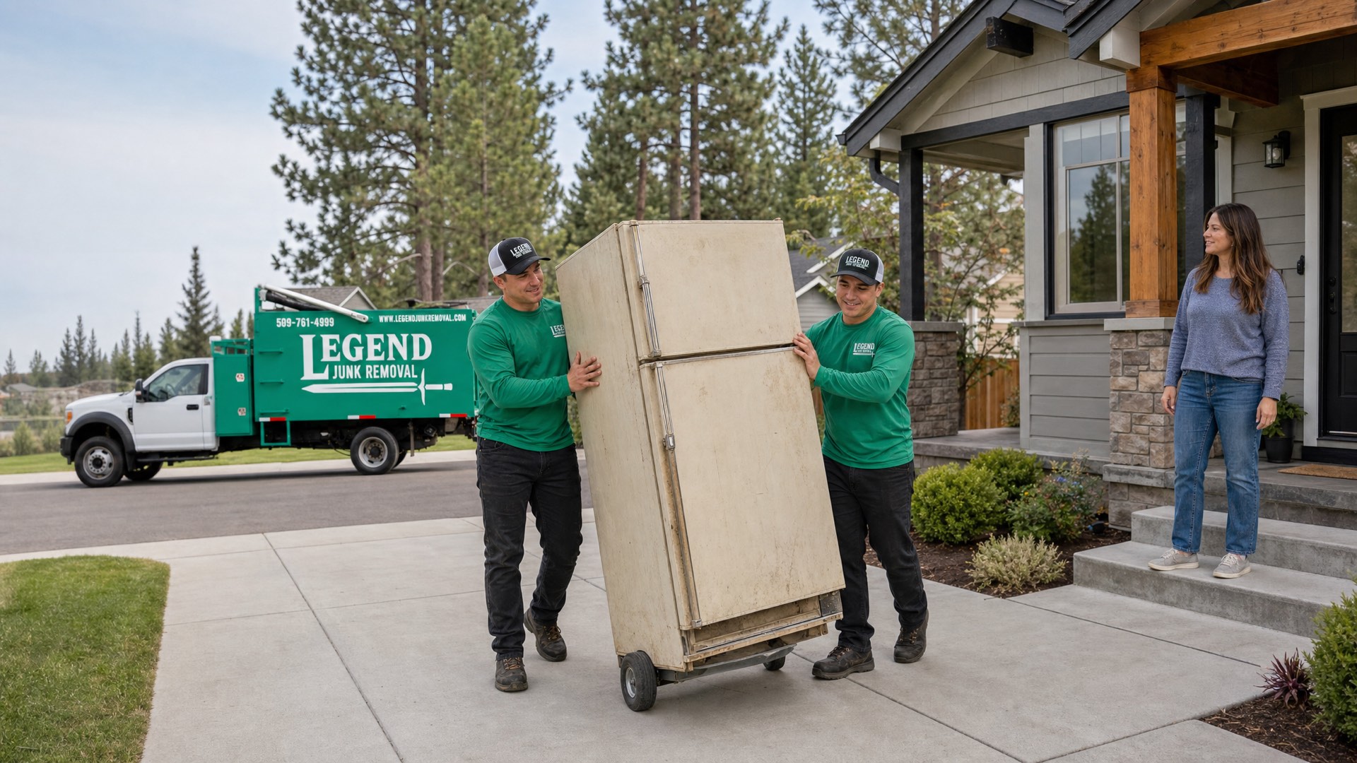 Legend Junk Removal crew on a job in Post Falls, ID