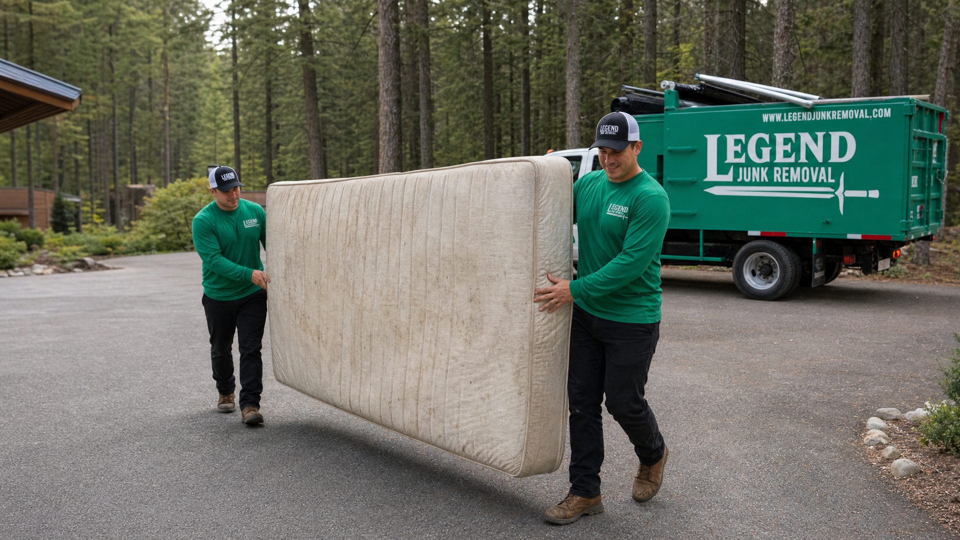 Legend Junk Removal crew on a job in Suncrest, WA