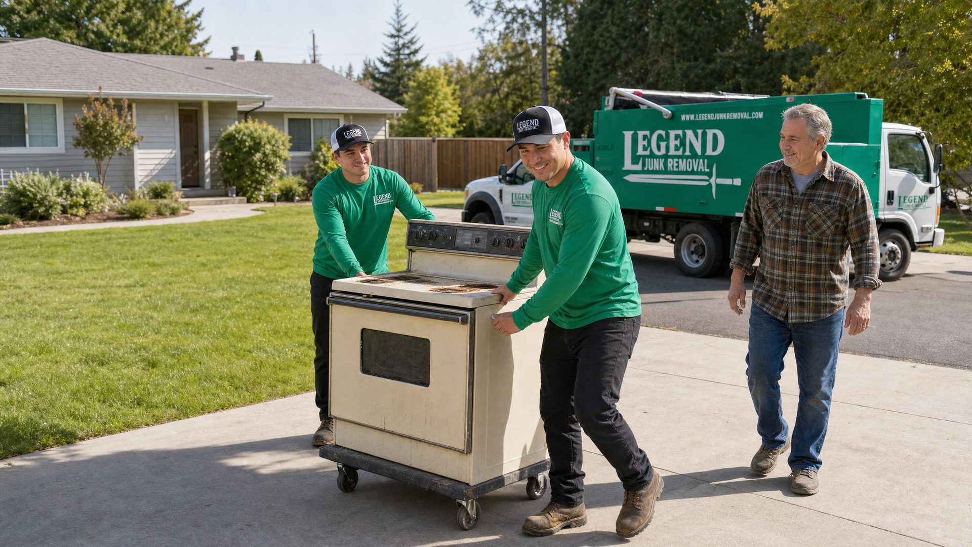 Legend Junk Removal crew on a job in Town and Country, WA