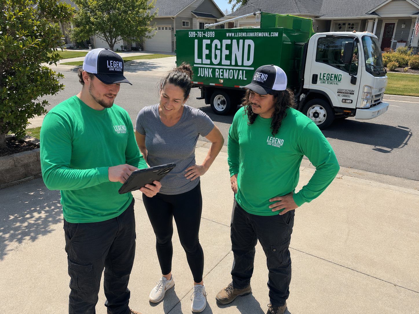 Legend Junk Removal crew on a job in Millwood, WA