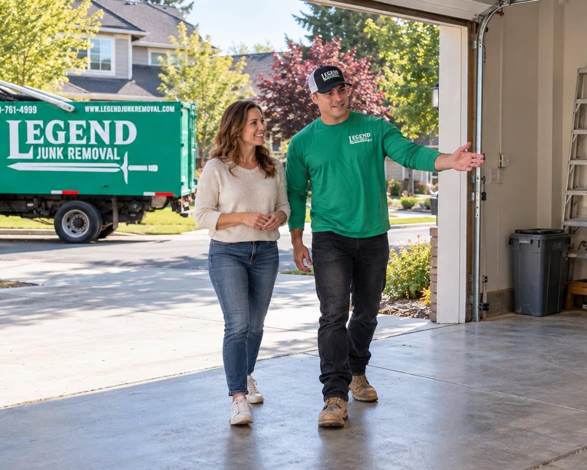 Legend Junk Removal crew on a job in Hayden, ID