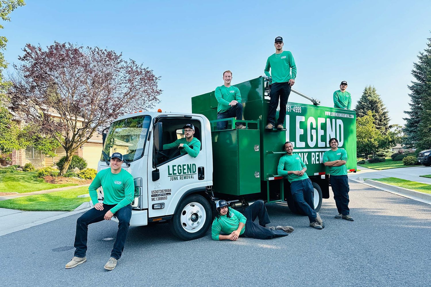 Legend Junk Removal crew on a job in Spokane, WA