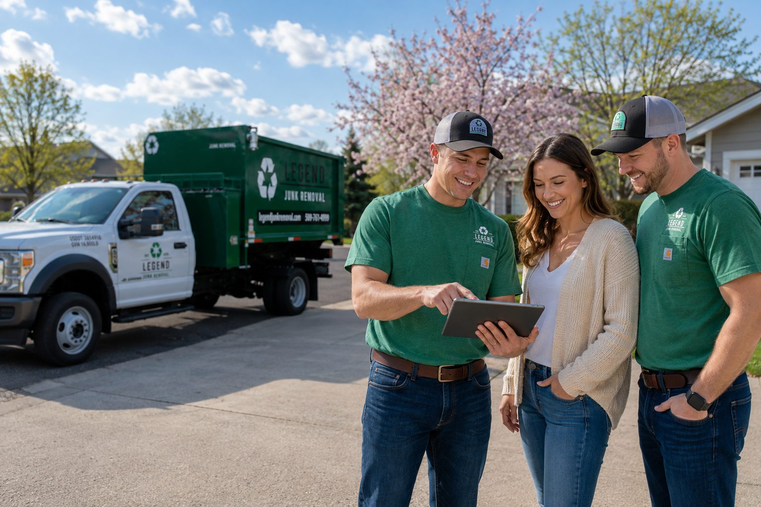 Legend Junk Removal crew on a job in Spokane, WA