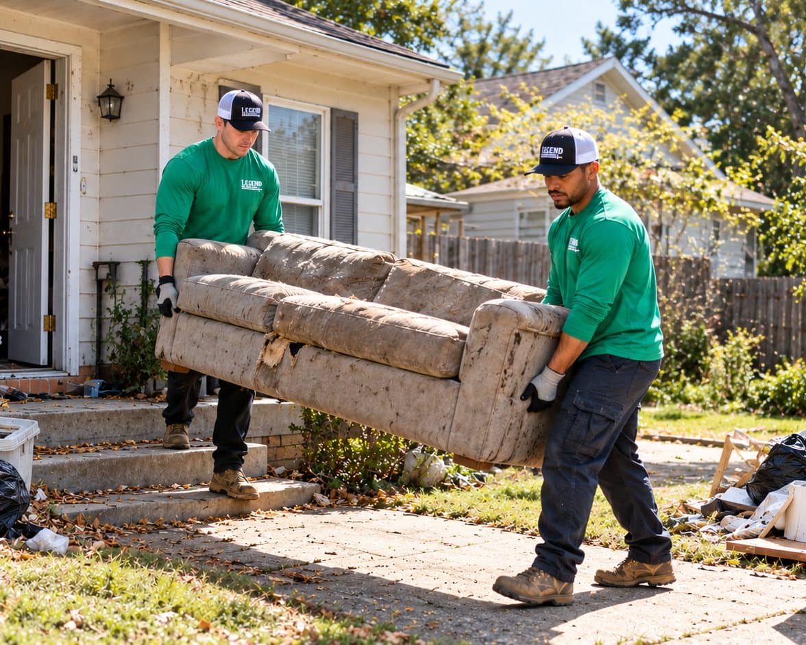 Legend Junk Removal crew loading a truck in Spokane