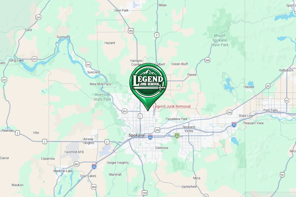 Map of the Legend Junk Removal service area